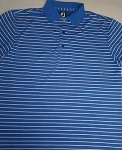 FootJoy mens medium short sleeve blue silky polo